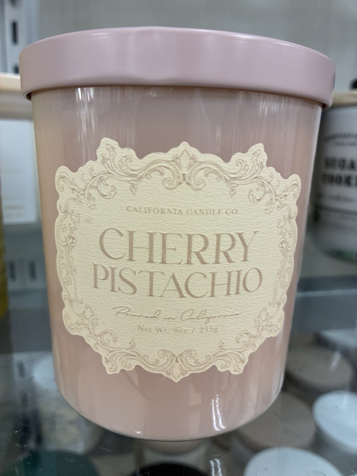 Leoben Cherry Pistachio One Wick 9oz Candle Hand Poured Made In USA Rare