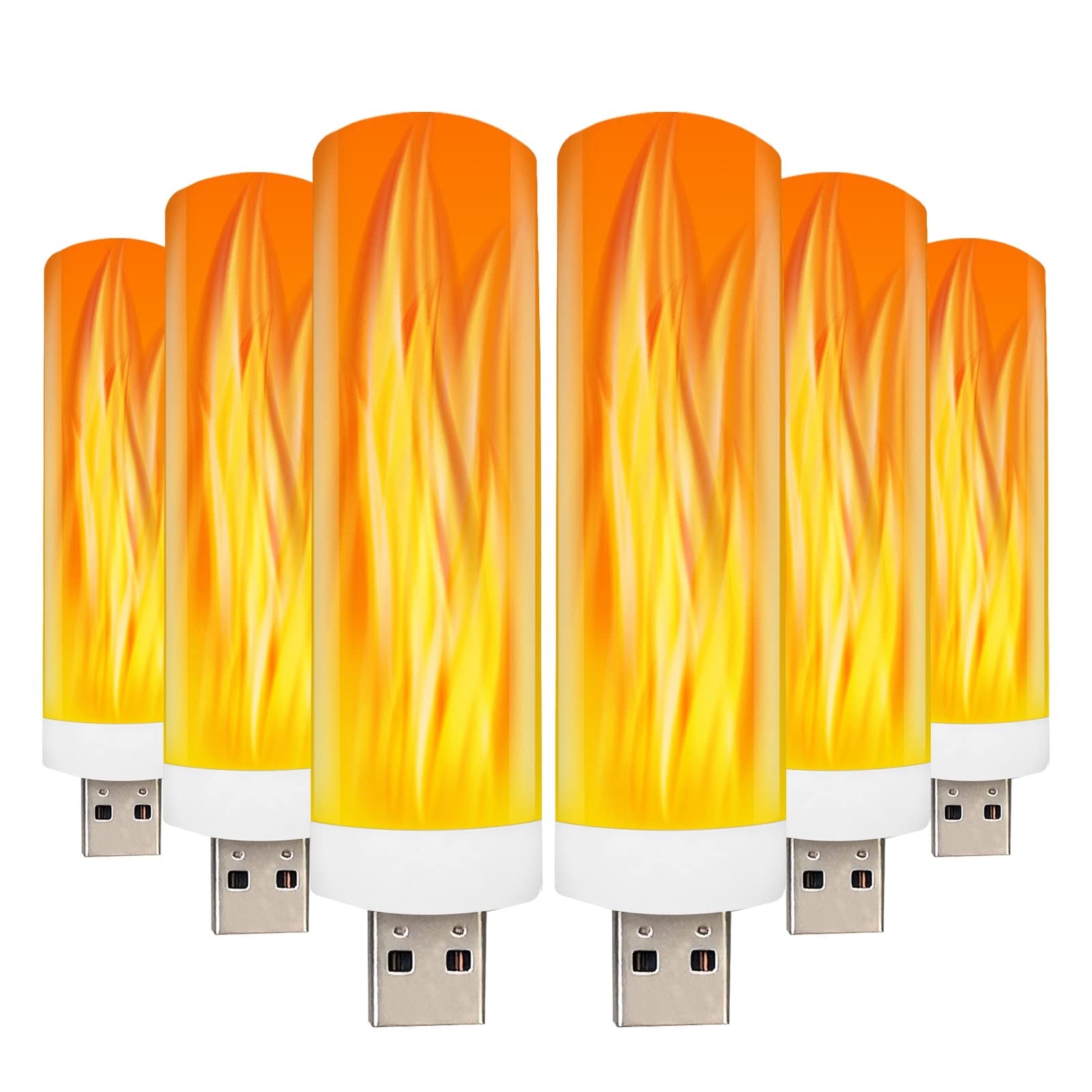 USB Flame Effect Light USB Flame Candle Bulb Flameless Tea Lights Candles Fli…