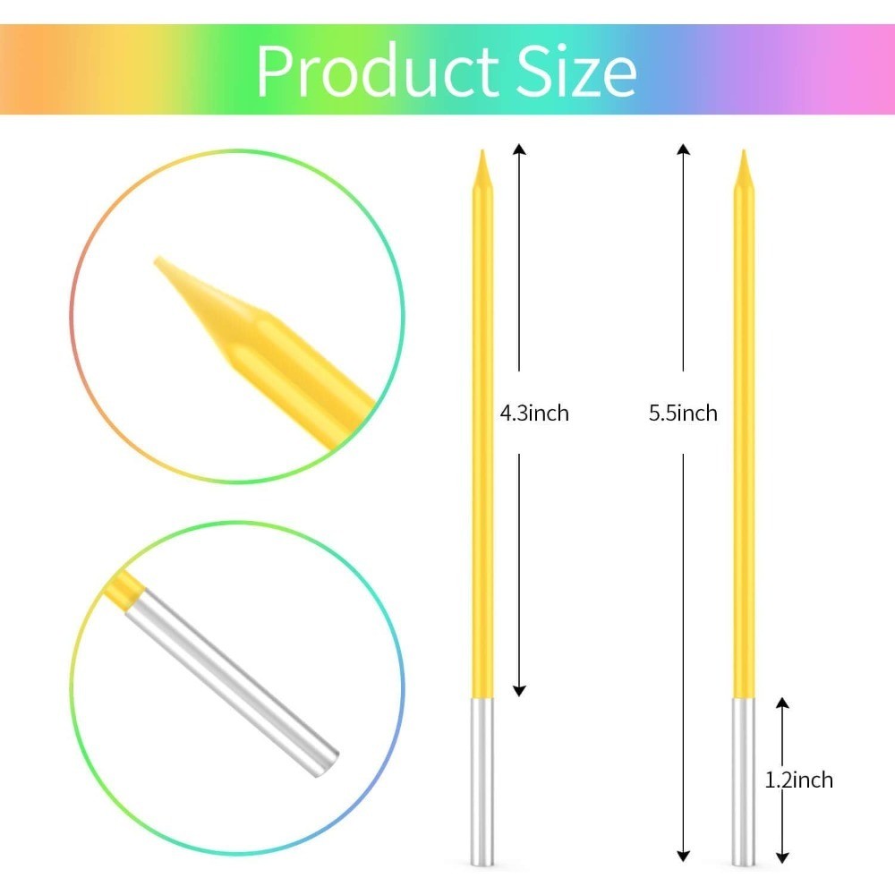40 Count Rainbow Birthday Candles Long Thin Taper Candles for Cake Cupcake