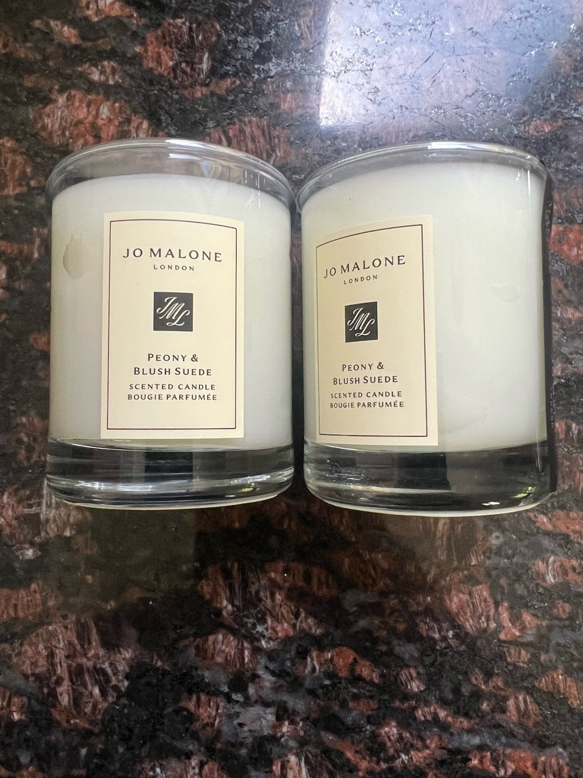 Jo Malone Peony and Blush Suede Scented Candle, Set Of Two. Brand New No Box