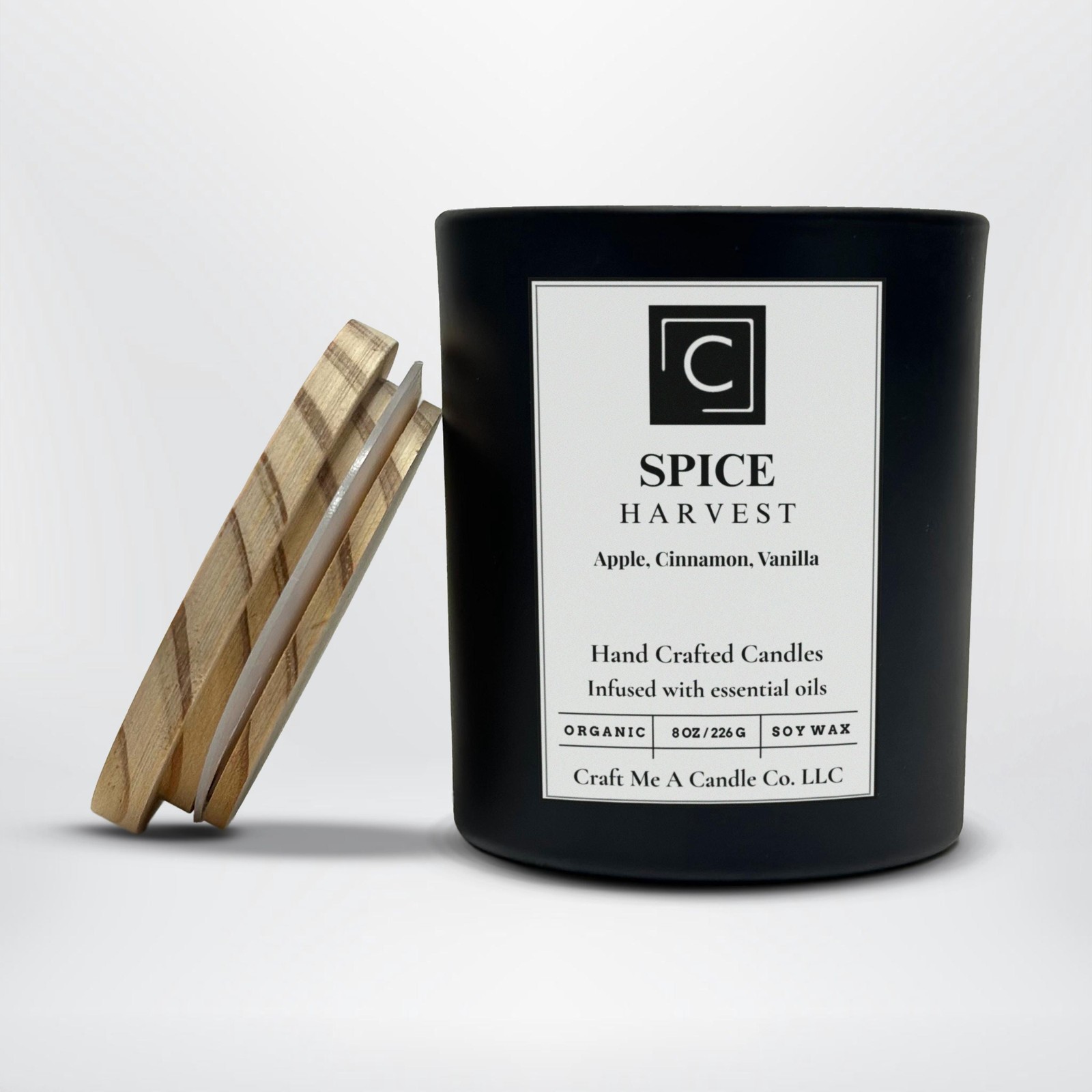 Spice Harvest Soy Wax Candle | Apple, Cinnamon, Vanilla Scent | Organic Soy Wax