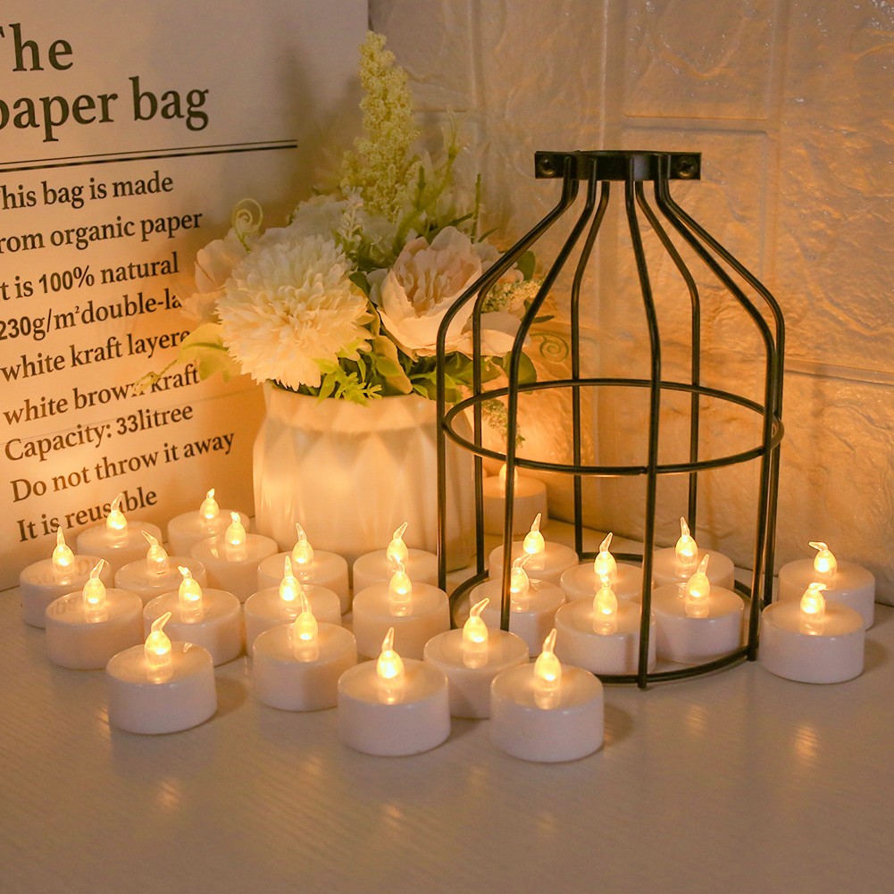 24Pack LED Tea Lights Flickering Flameless Candles Battery Operated with Timer