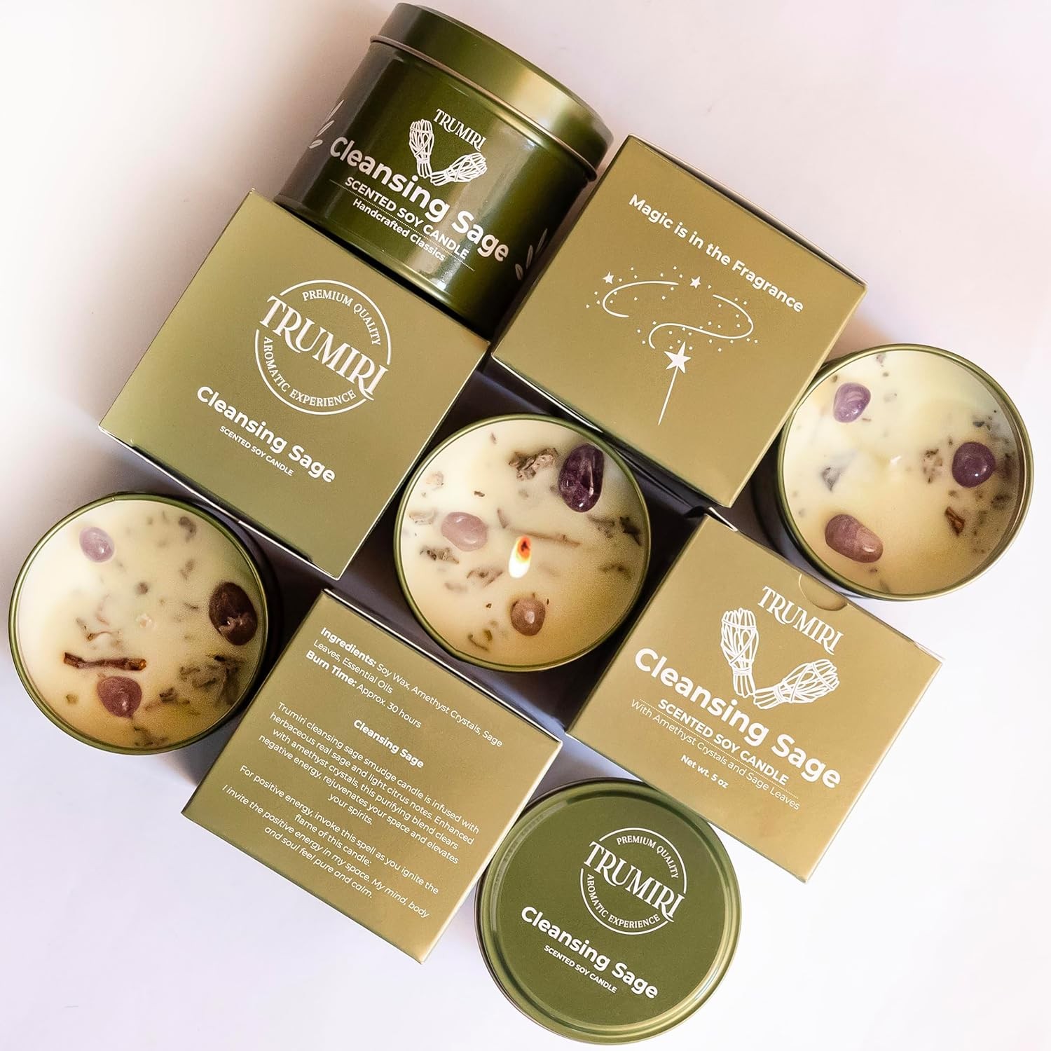 Huge Sale Cleansing Sage Soy Wax Scented Candle Perfect Gift for Fall,Christmas