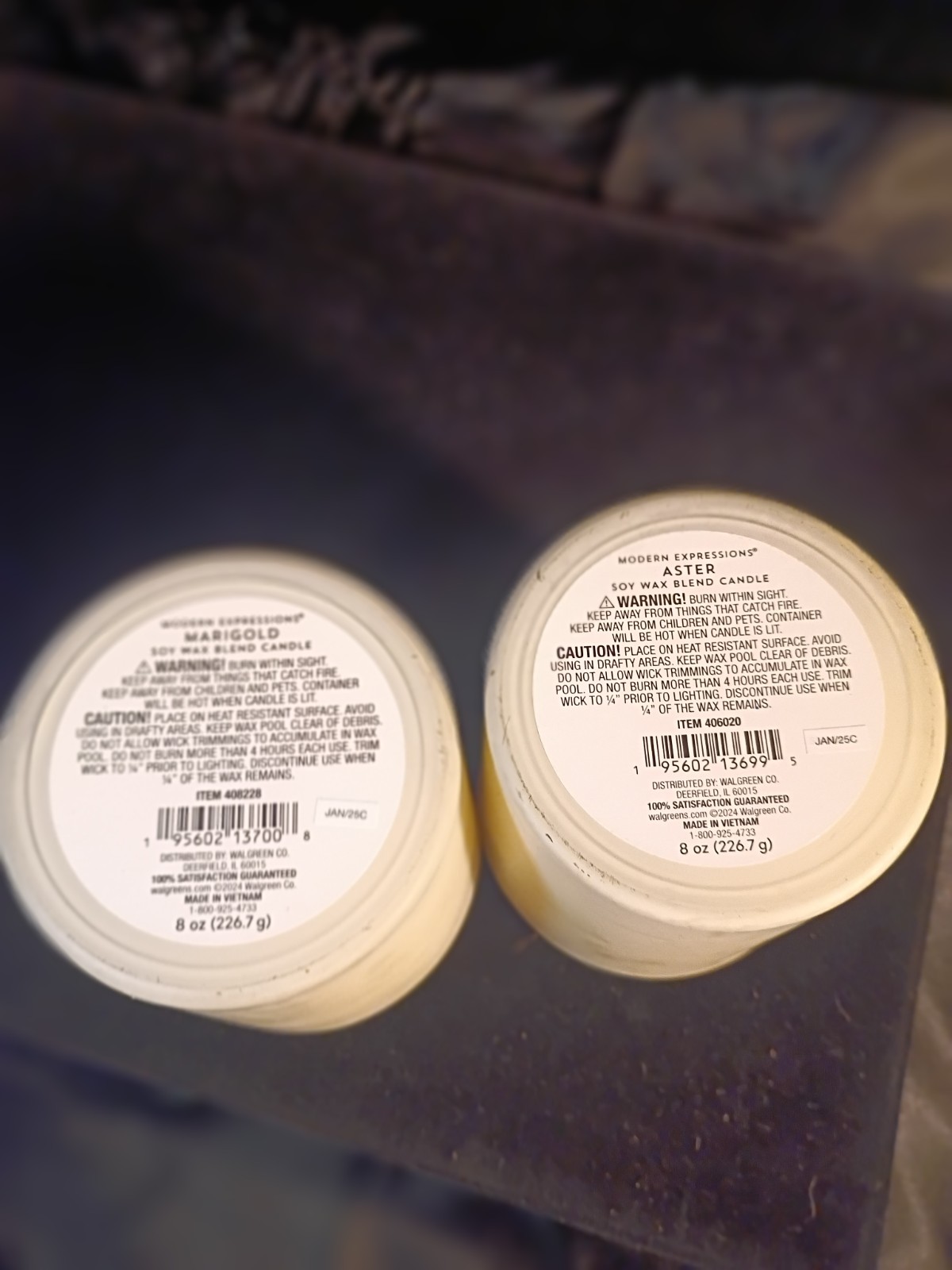 Modern Expressions Soy Blend Candle Lot of 2 September Aster & October Marigold