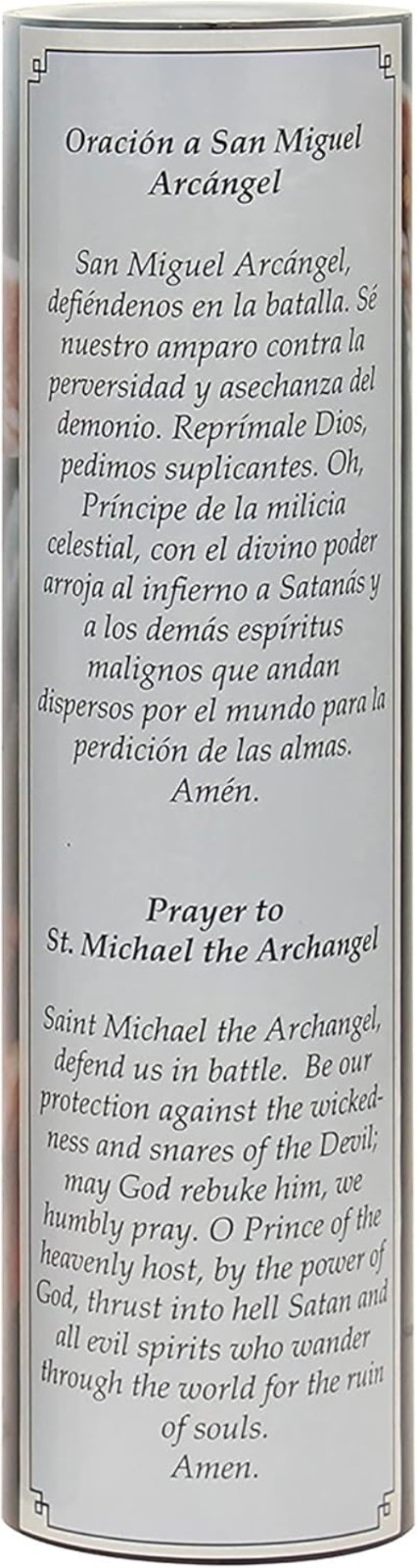 Safe Cordless St. Michael Devotional Candle with 7-Day Timer – Perfect for Home