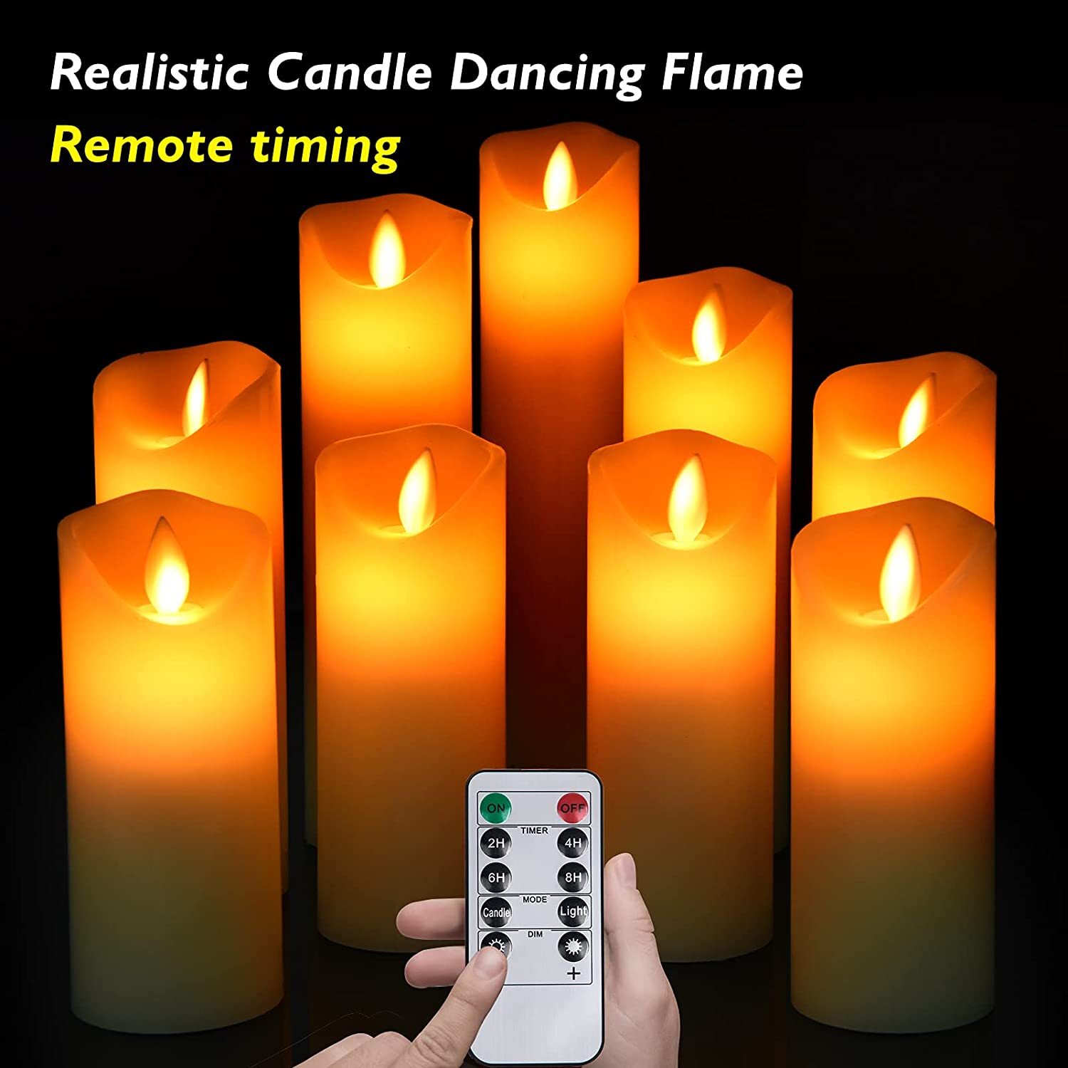 9Pcs LED Real Wax Remote Control Flameless Candles Party Romantic New Decoration