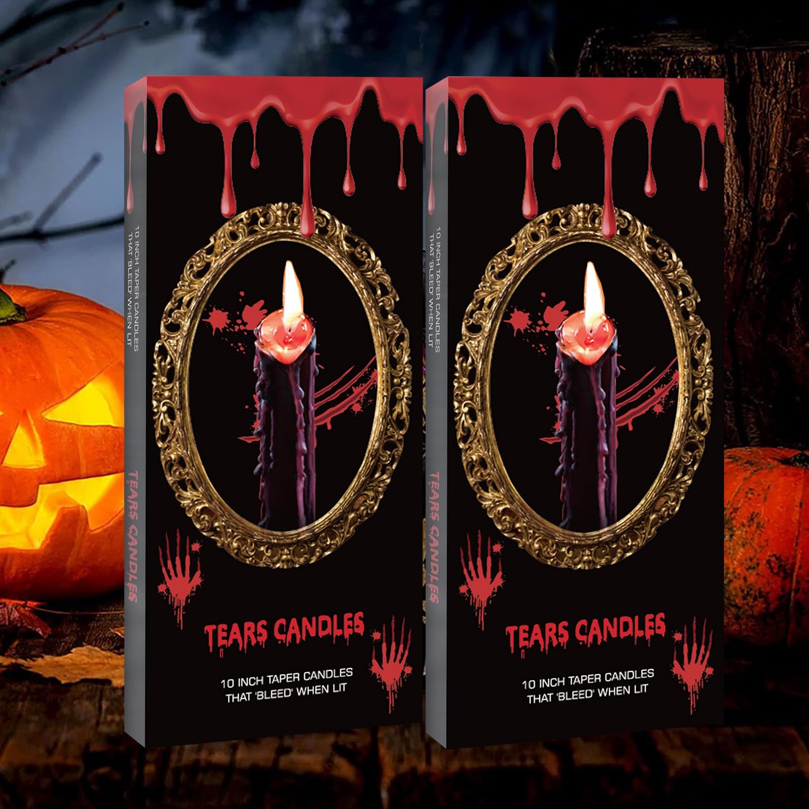 10 inch Bleeding Taper Candles for Mantel Halloween Party, 6 PCS