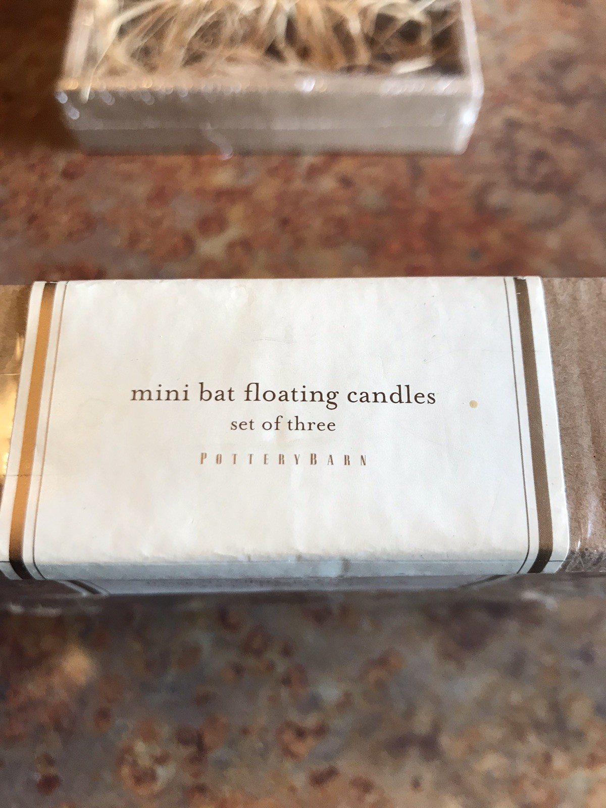 Pottery Barn Set of 5 Mini Bat Floating Candles Halloween 5.5” Wide Black Bats