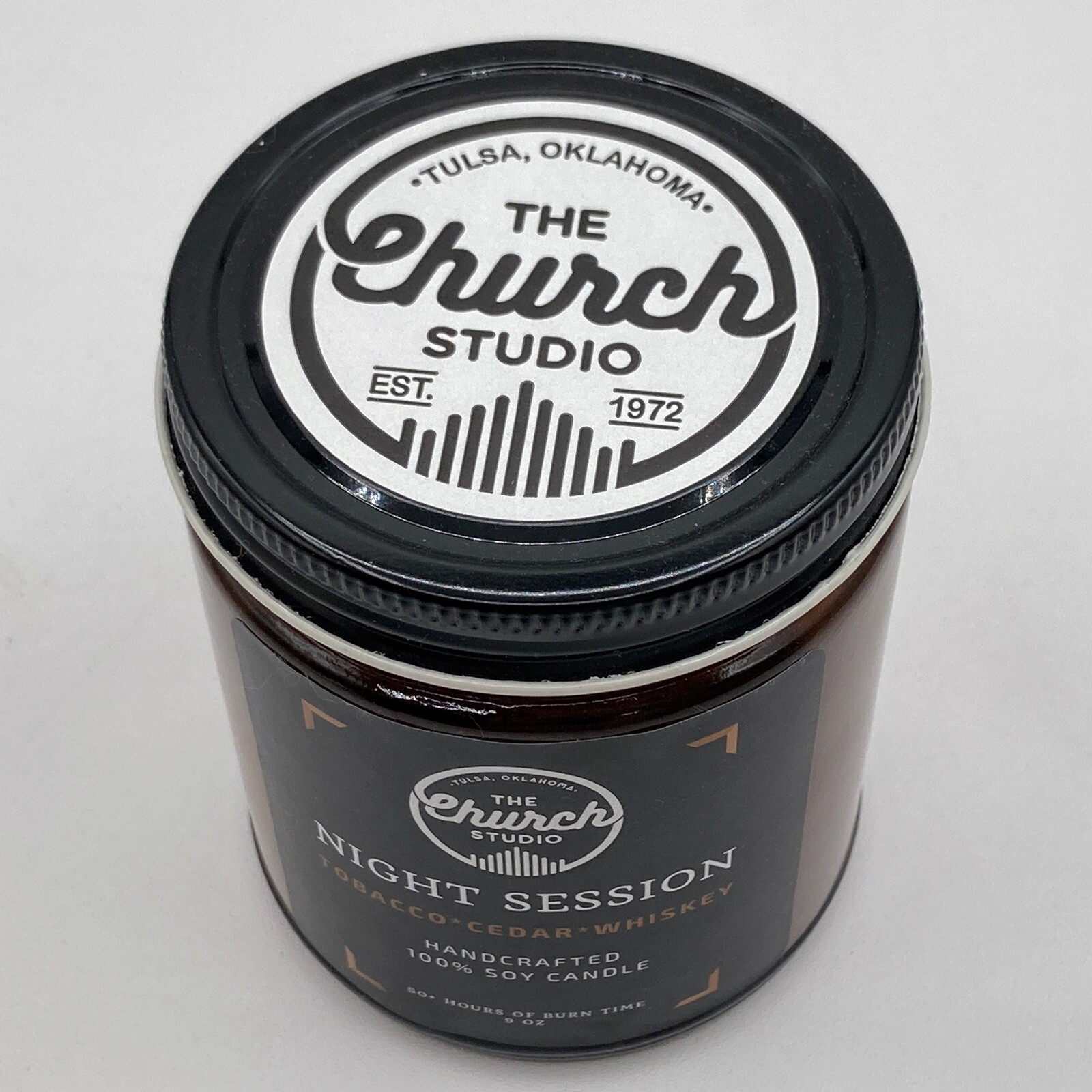 Soy Candle Tobacco Cedar Whiskey The Church Studio Tulsa OK Night Sessions NEW