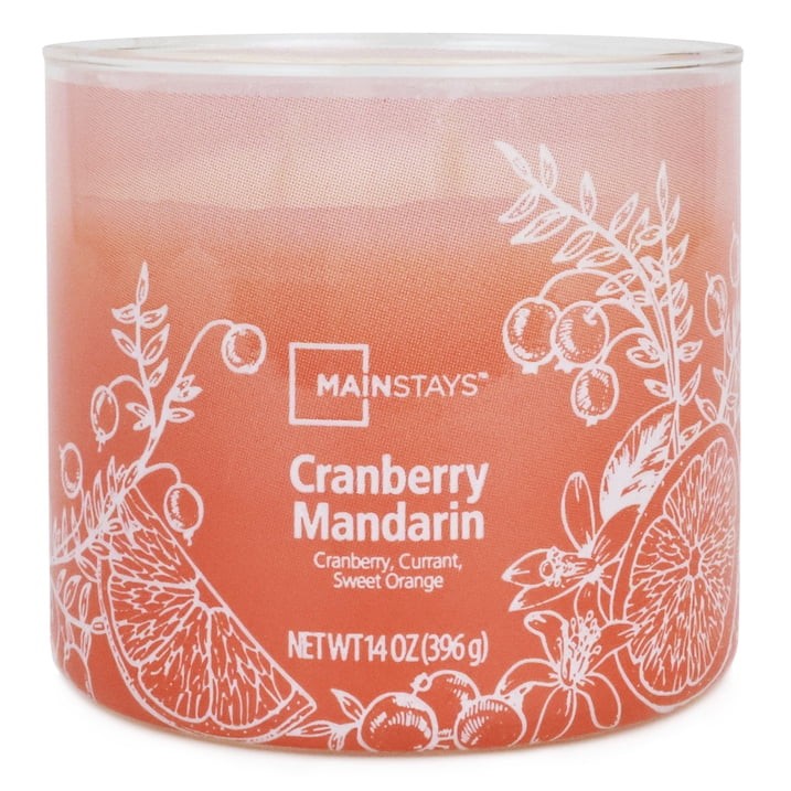3-Wick Cranberry Mandarin Scented Candle–14 oz Ombre Jar Free Shipping in 2 days