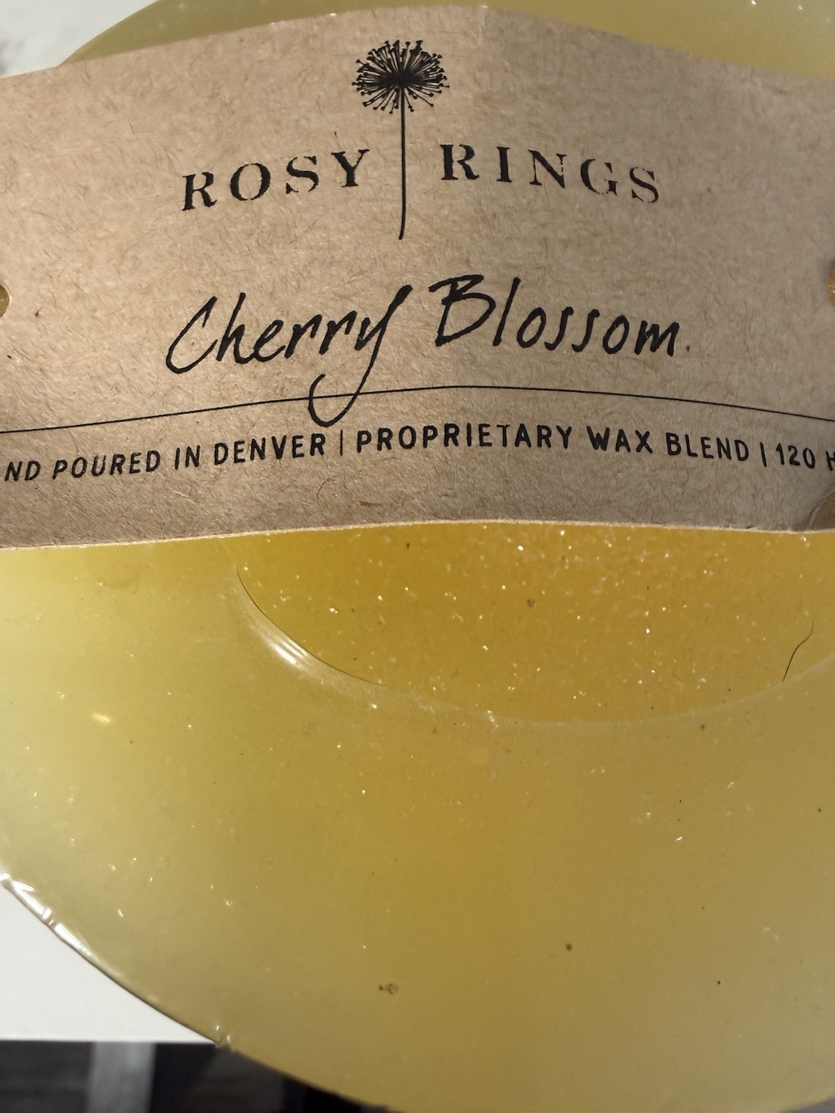 Rosy Rings Round Botanical Candle 120 Hours Cherry Blossom 5.5 in NEW