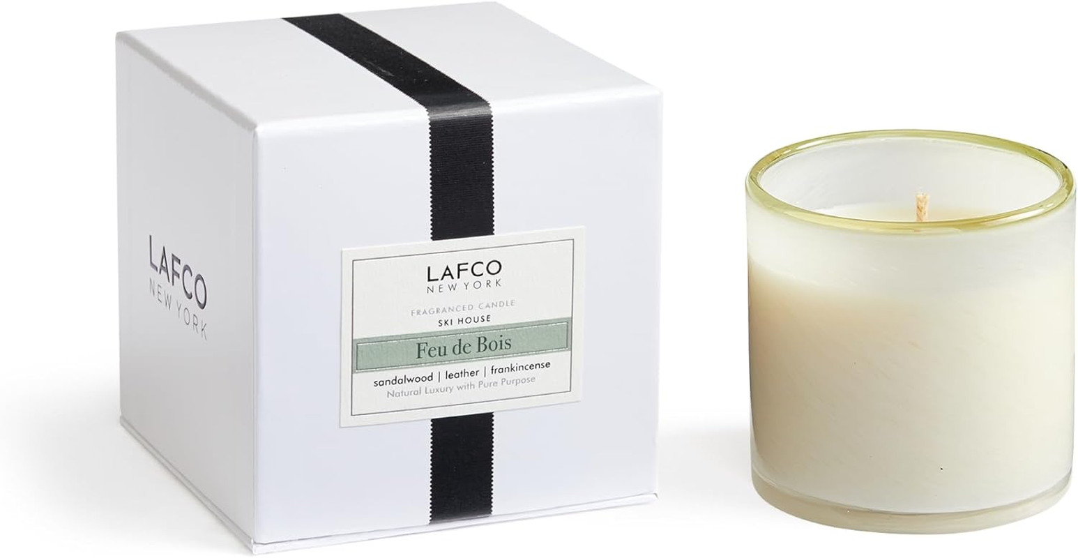 New York Classic Candle, Feu De Bois – 6.5 Oz – 50-Hour Burn Time – Reusable, Ha
