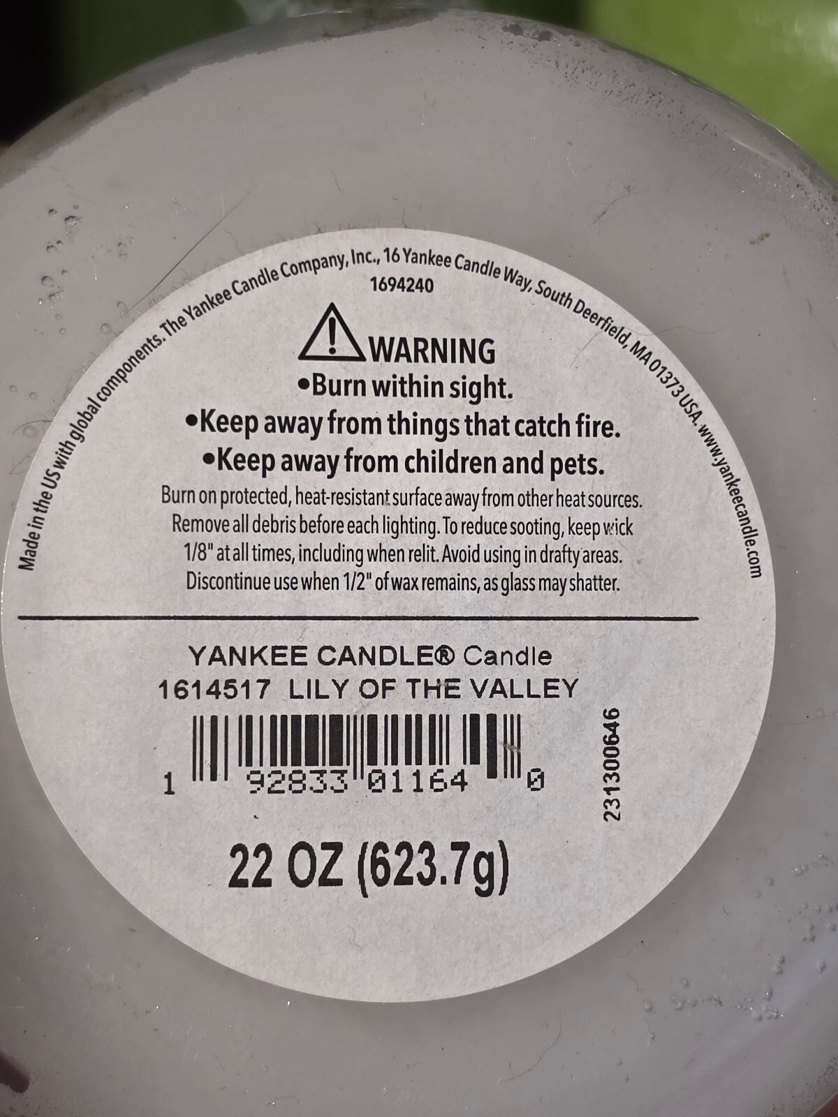 Yankee Candle Lily of the Valley 22 oz NEW Returning Classic Retired 1614517