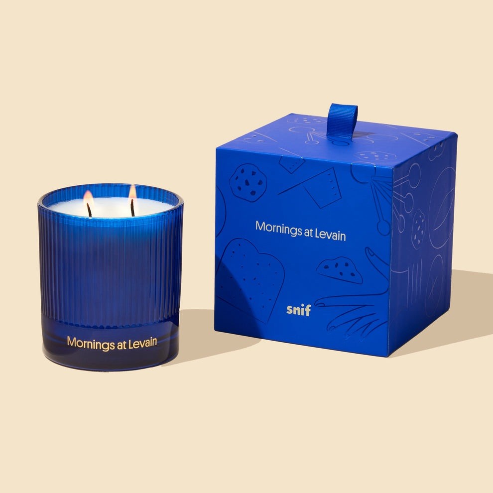 Snif Mornings At Levain Candle New In Box 2 Wick 8.5 oz Glass Jar, Soy Wax Blend