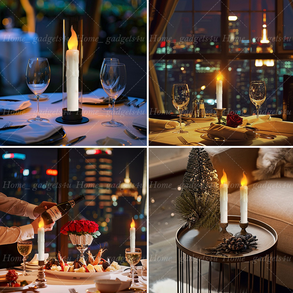 12PCS LED Flameless Flickering LED Taper Candles Battery Operated US Stock
