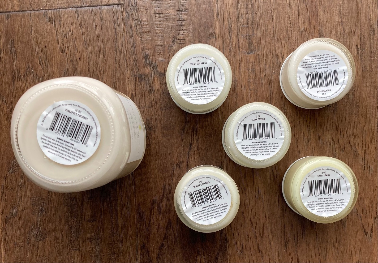 ANTIQUE CANDLE CO. ASSORTED SCENT GIFT BOX 6 CANDLES 1- 16OZ. 5- 2OZ.