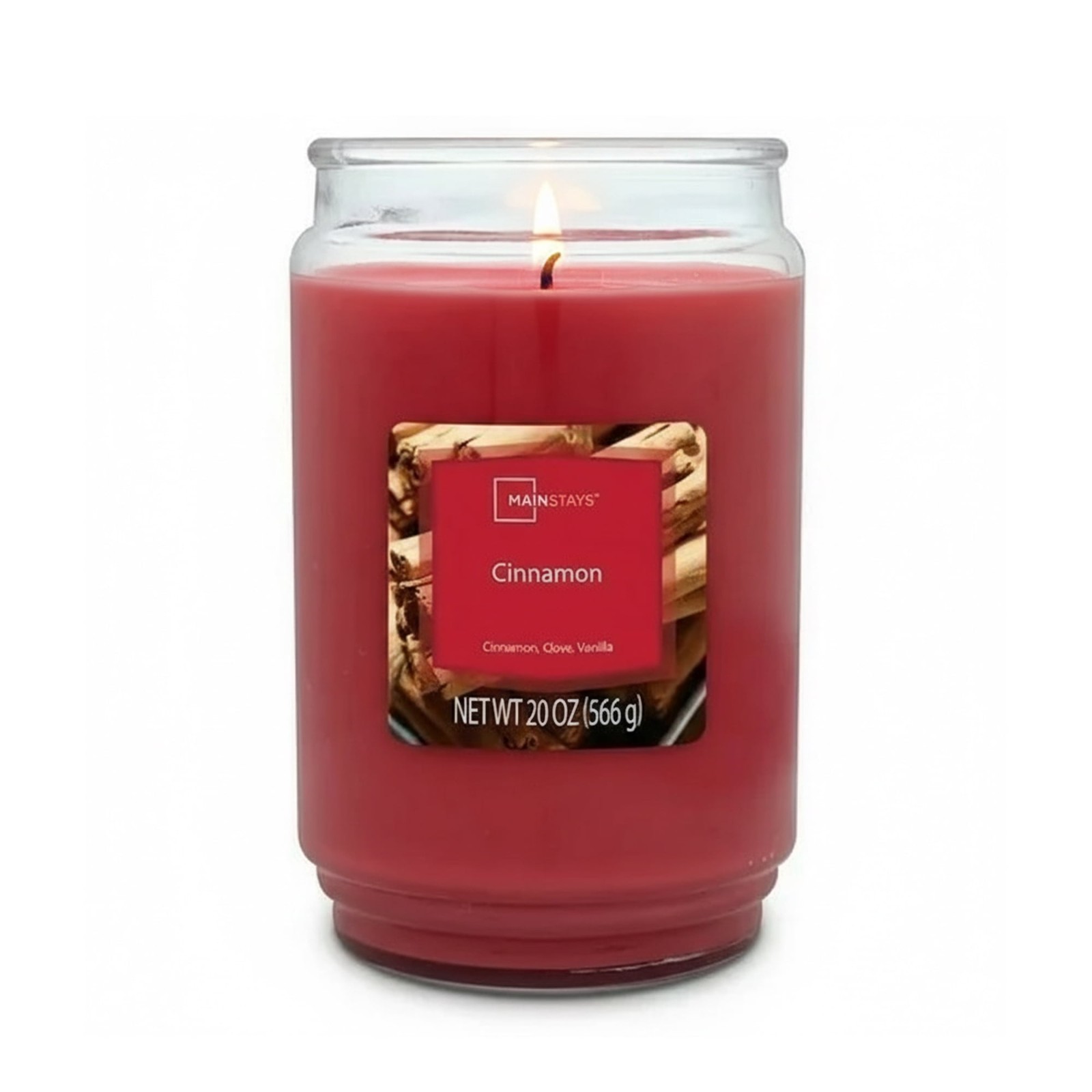 Cinnamon Scented single-Wick Large Glass Jar candle 20 oz
