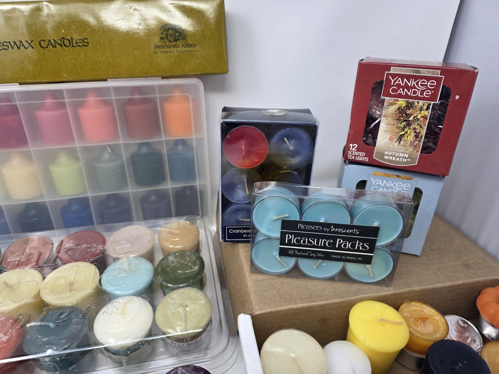 Large Vintage Candle Lot Yankee Candle Votives Tarts Tea Lights Hurd Beeswax