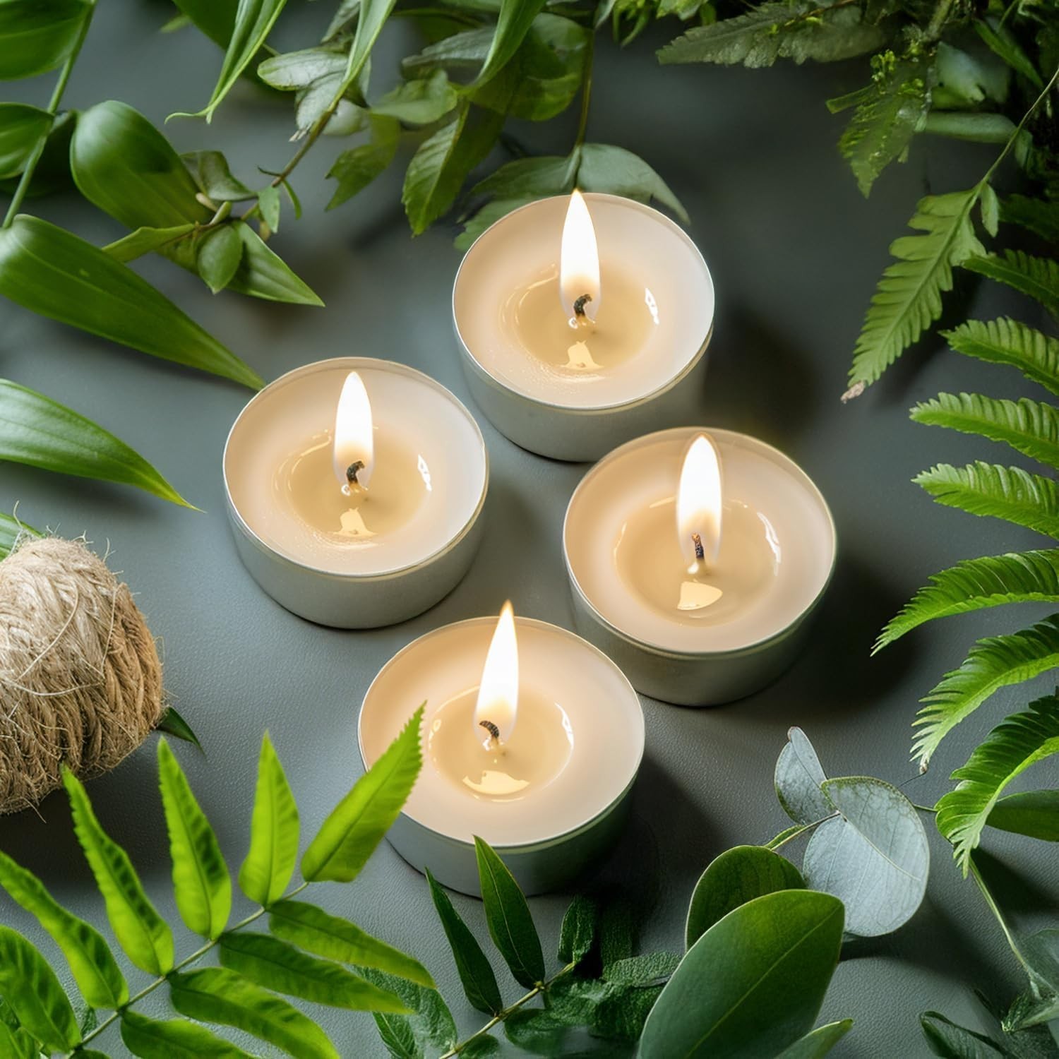 Tea Candles 100 Pack – 8 Hour Burn Time,Unscented Tea Lights Candles for Shab…