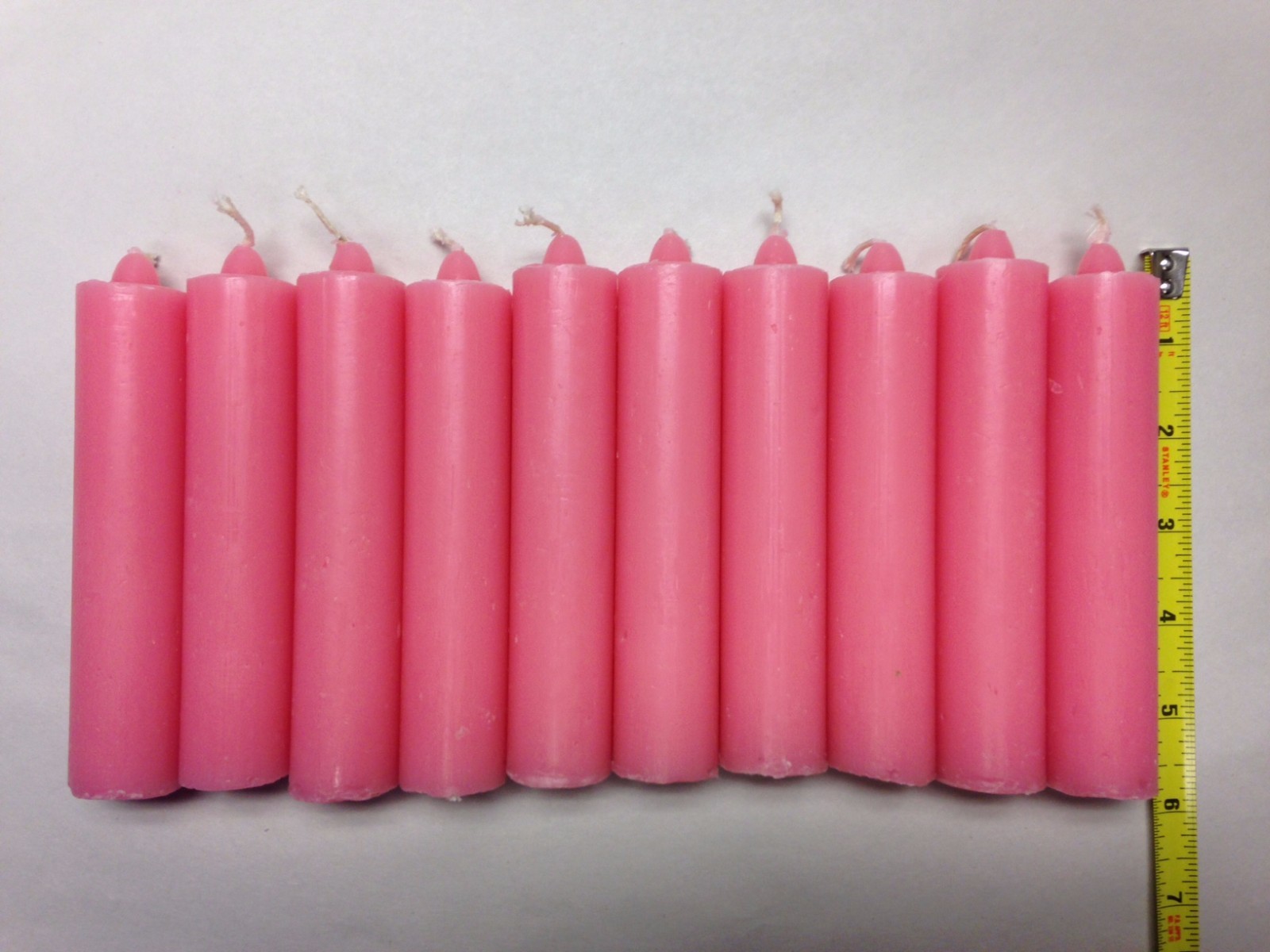 ALTAR CANDLES 1 COLOR 1 1/8″D X 5 1/2″ T IN PINK SET OF 10 W/FREE SHIP! WICCA