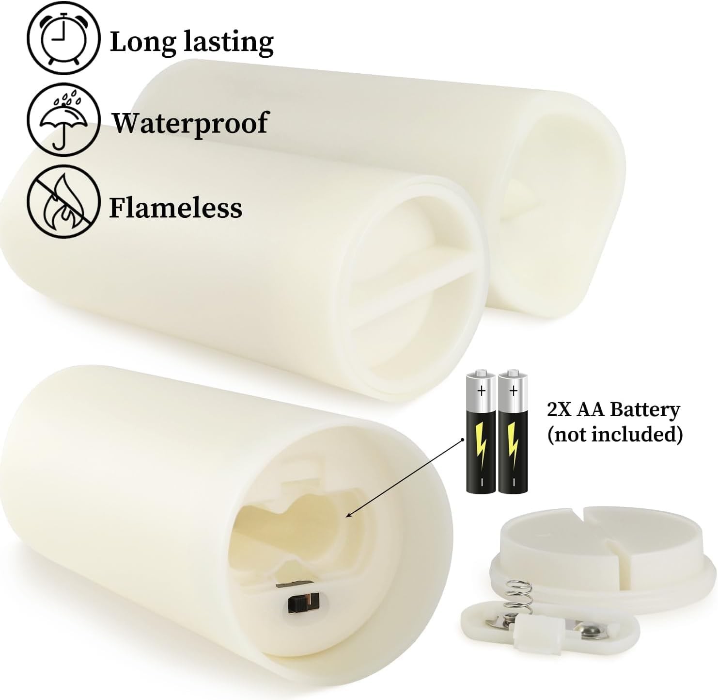 Set of 24 Waterproof Outdoor Flameless Candles, Candles with 4 Remote and Tim…