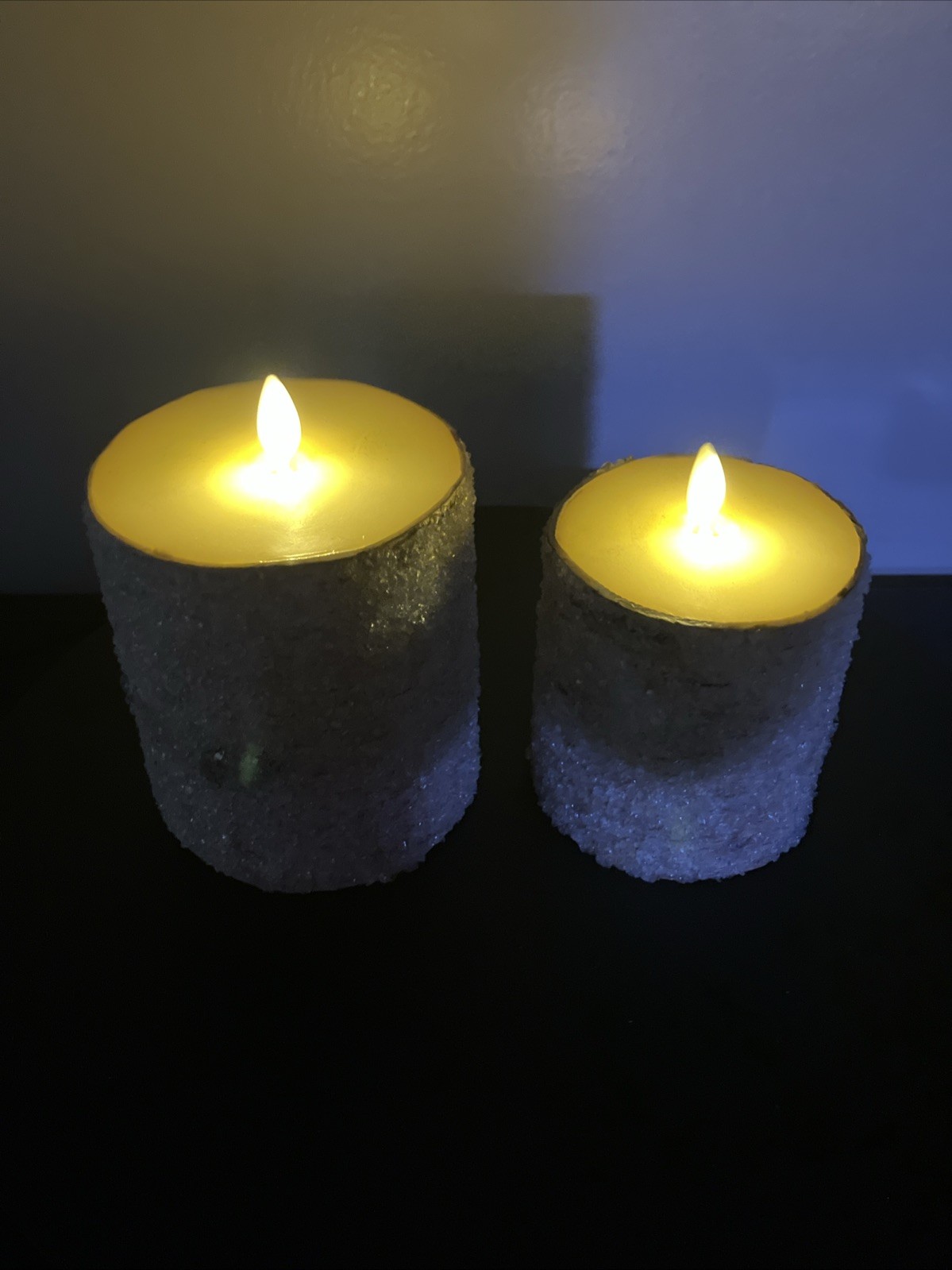 Pair Of Pottery Barn by L&L Sugared Frosted Birch Flameless Candles