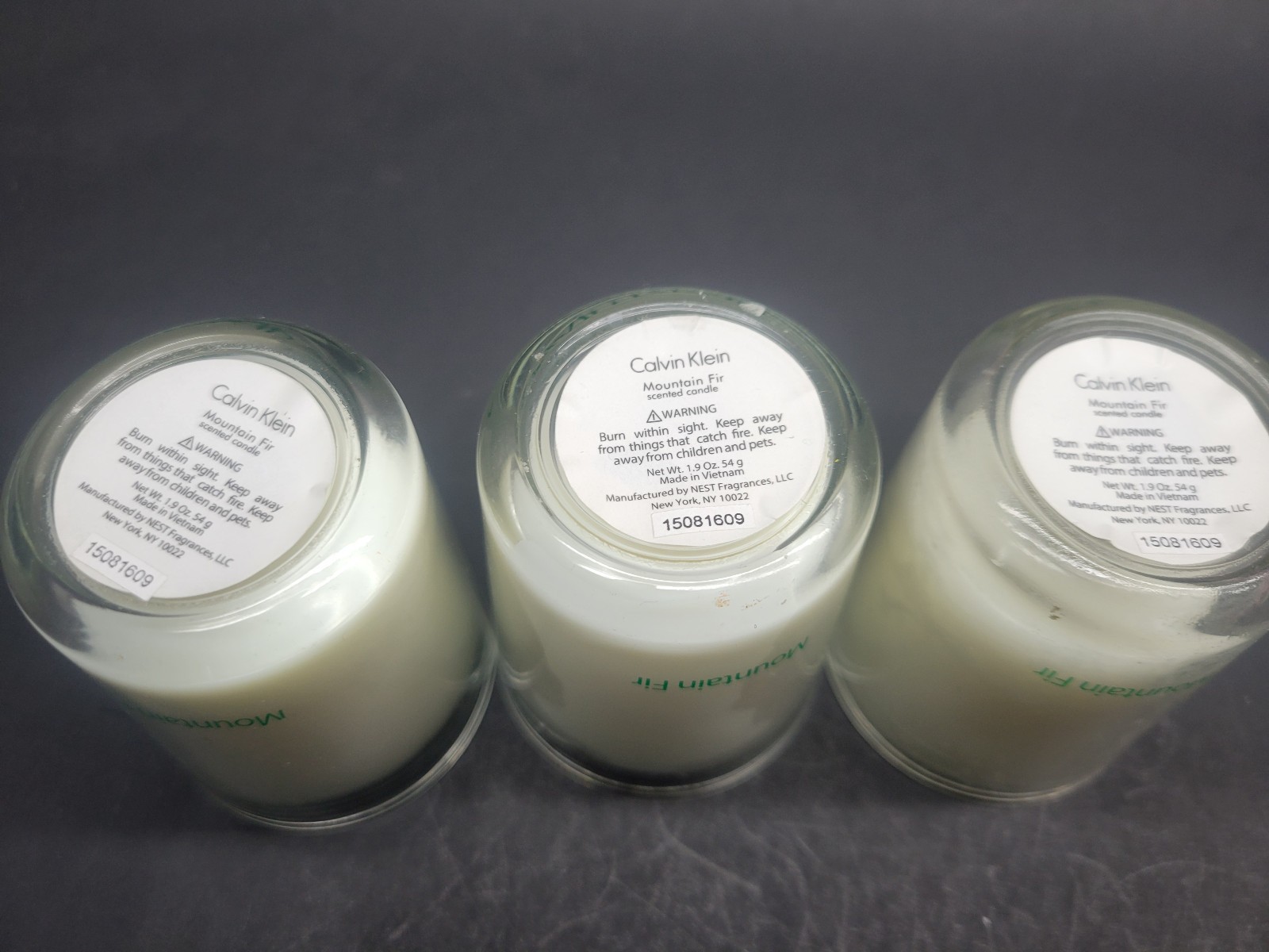 3 x Calvin Klein Jar Candle MOUNTAIN FIR Scented Mini Travel Size 1.9oz each
