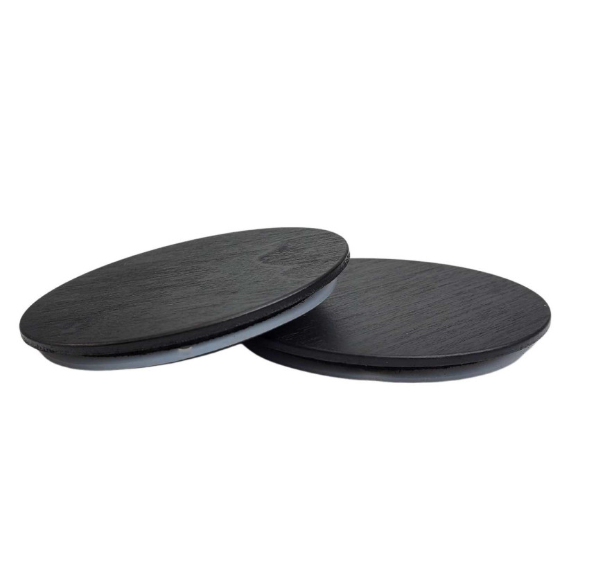 Black Wood Candle Jar Lids – Fits 9.5 Oz Monticiano (Pack of 12)