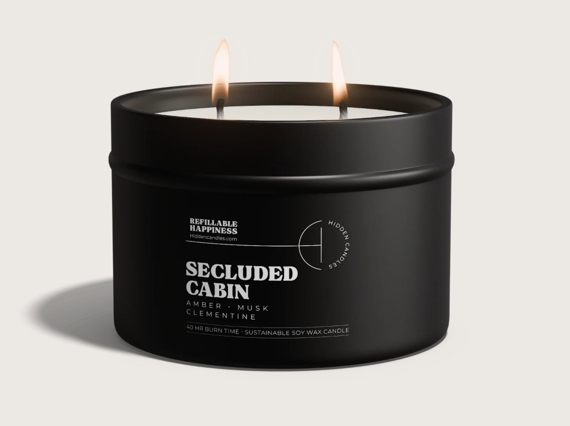 NEW Hidden Candles Secluded Cabin Scented Soy Wax Candle, Multiple Wick 10.6oz