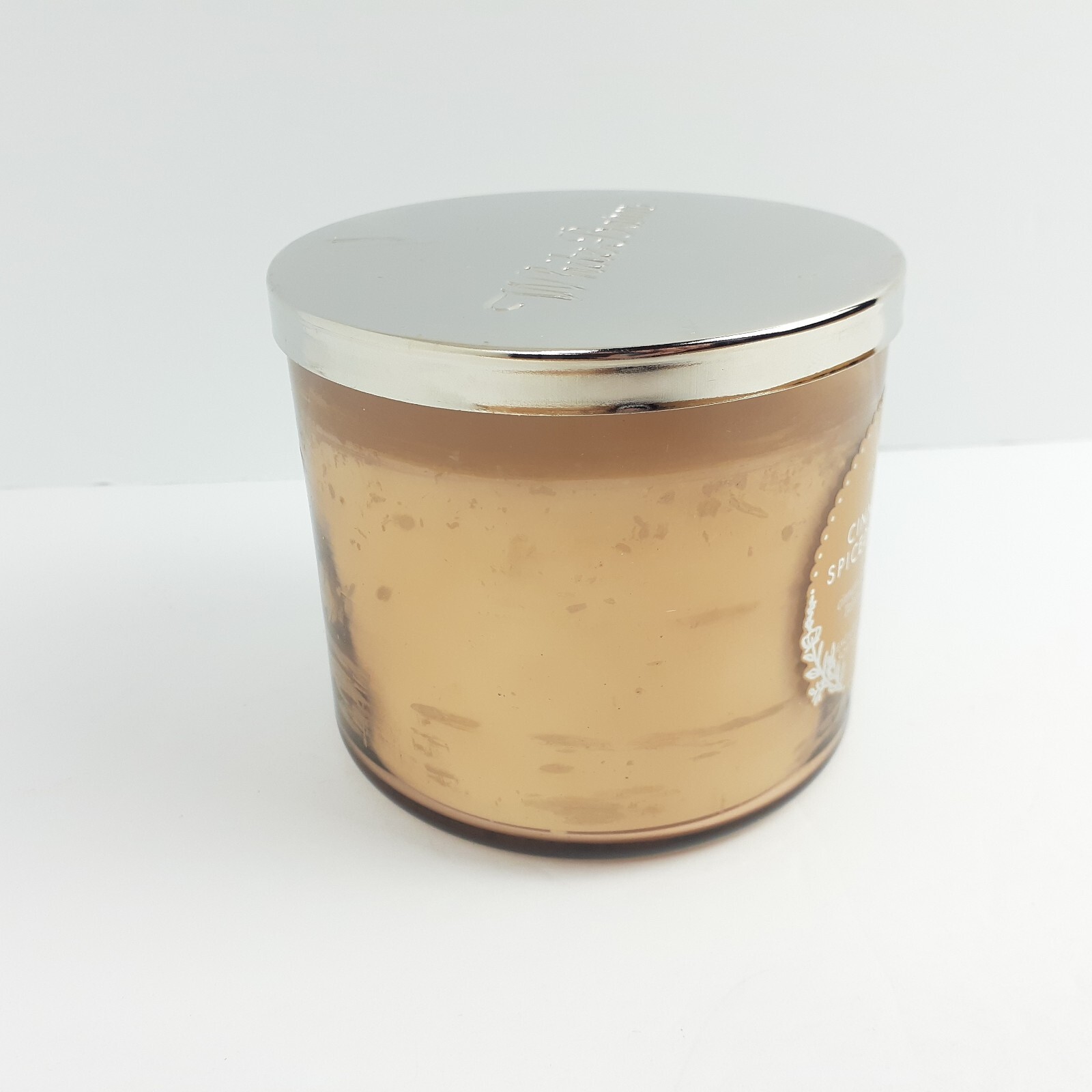 White Barn Cinnamon Spiced Vanilla Scented 3 Wick Candle Burns 25-45 Hrs 14.5oz