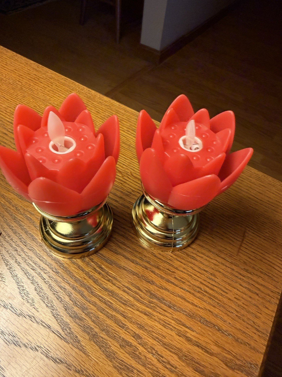 “2” LED Flameless Candles Battery Operated W/swaying Glow In Lotus Floral Shapes