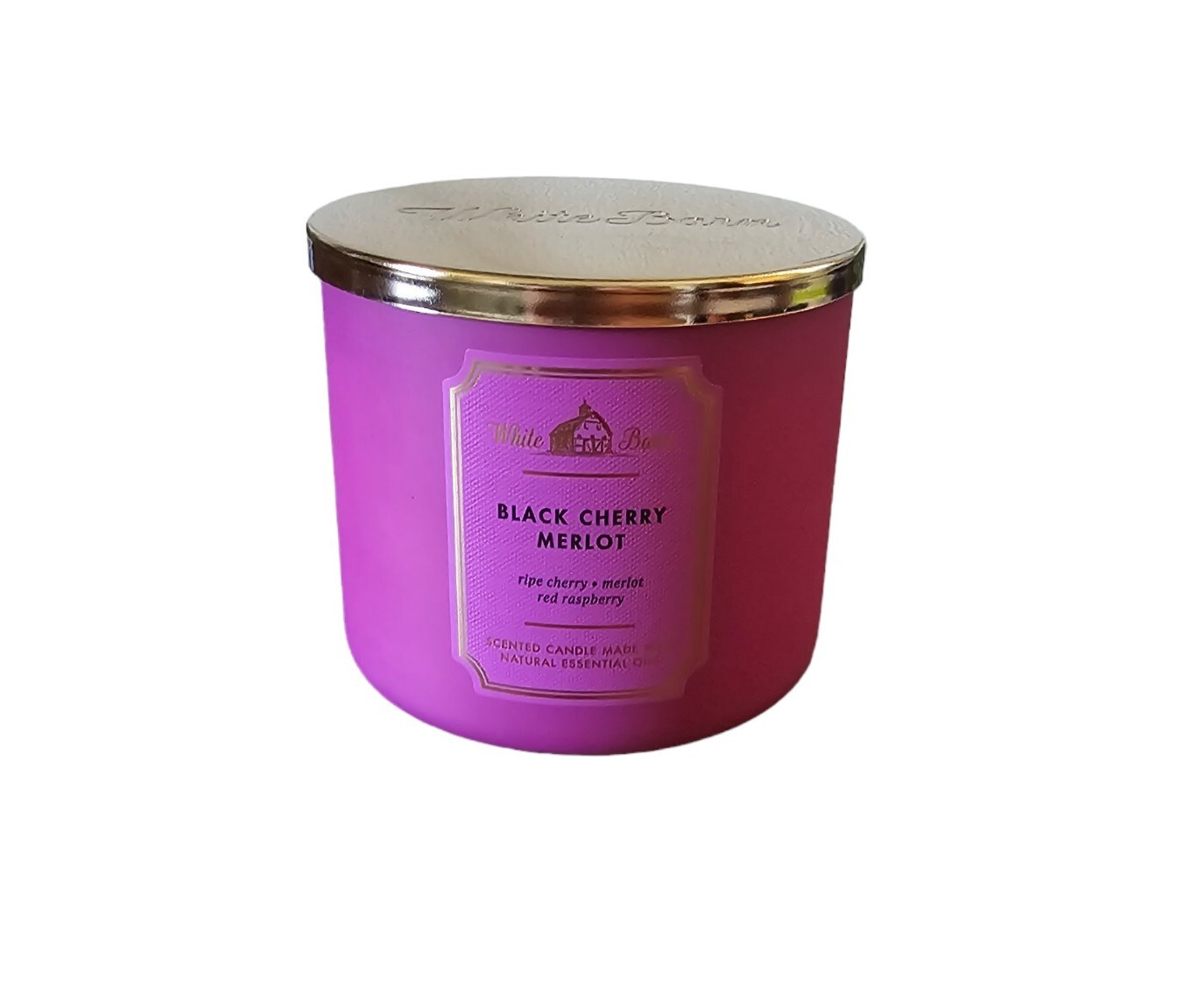 White Barn Bath and Body Works Black Cherry Merlot 3 Wick Candle Burns 25-45 HRS