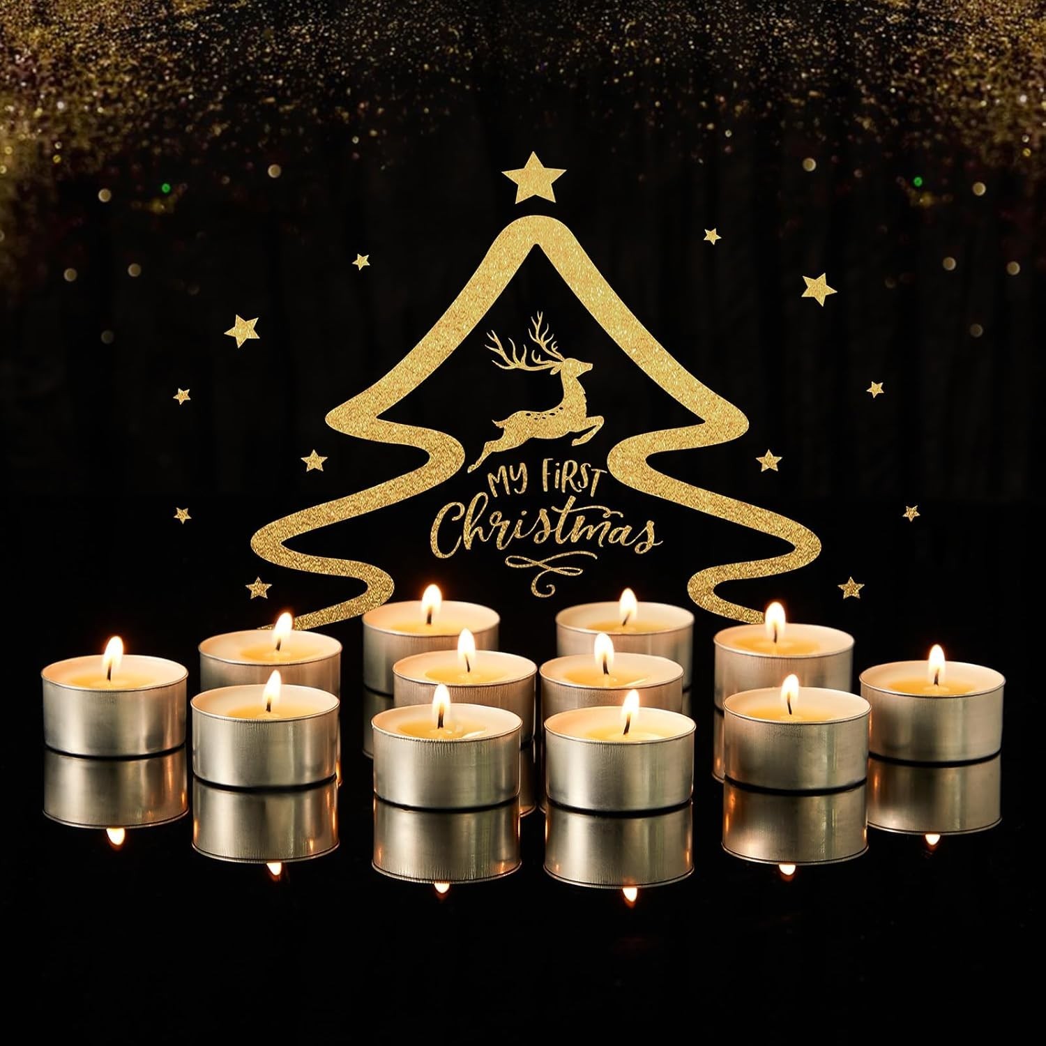 Tea Candles 100 Pack – 8 Hour Burn Time,Unscented Tea Lights Candles for Shab…