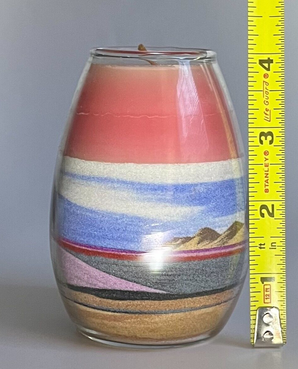 Retro Sand Art Home Decor Mountain Desert Blue Sky Southwest Candle
