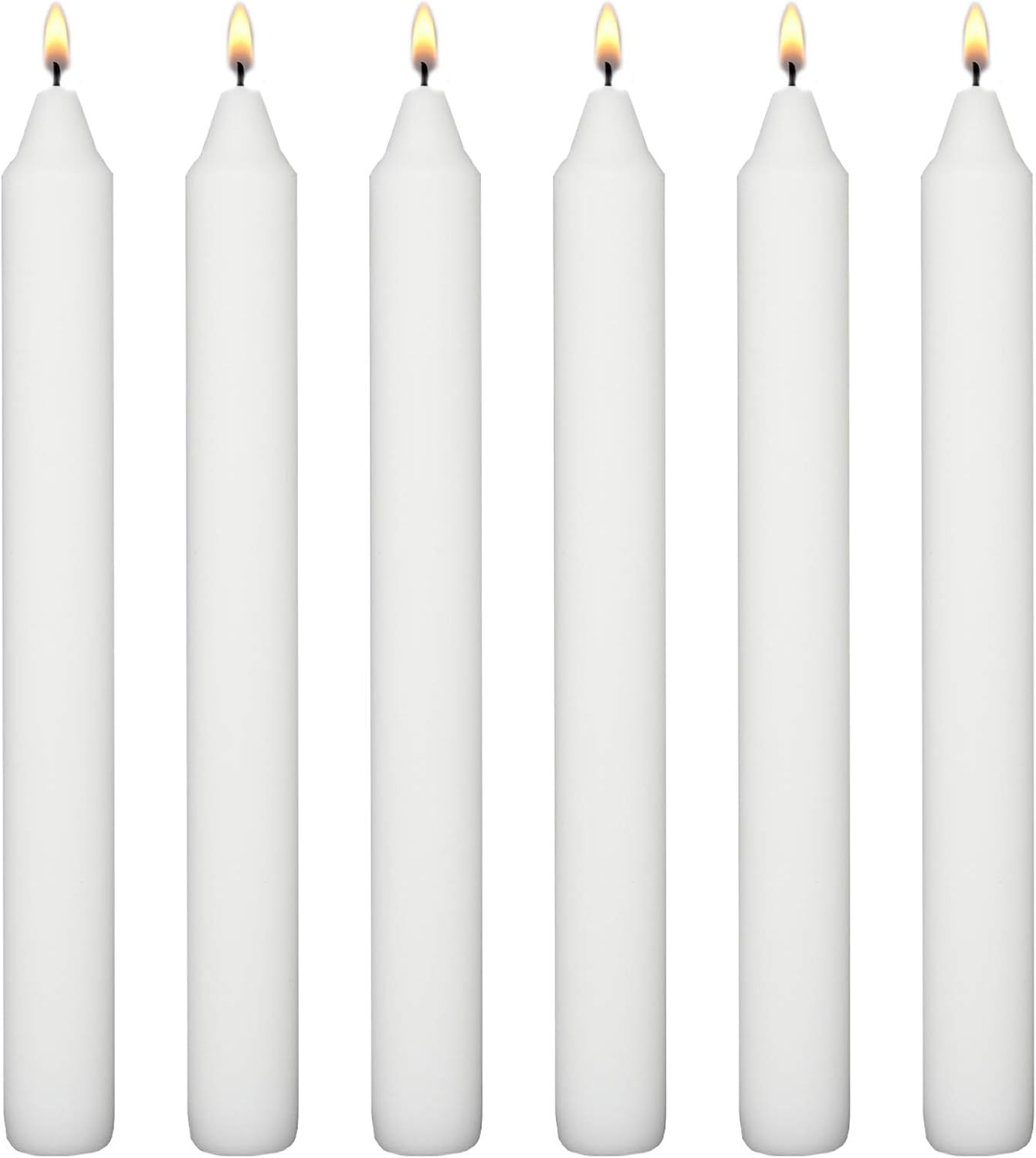 White 7 In Dripless Smokeless Unscented Dinner Candles (20 Pack)