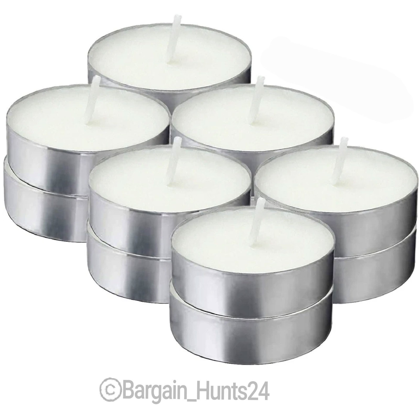 50 Ct Unscented Tealight Candles 2.5 Hour Burn Time White Dripless Long Lasting