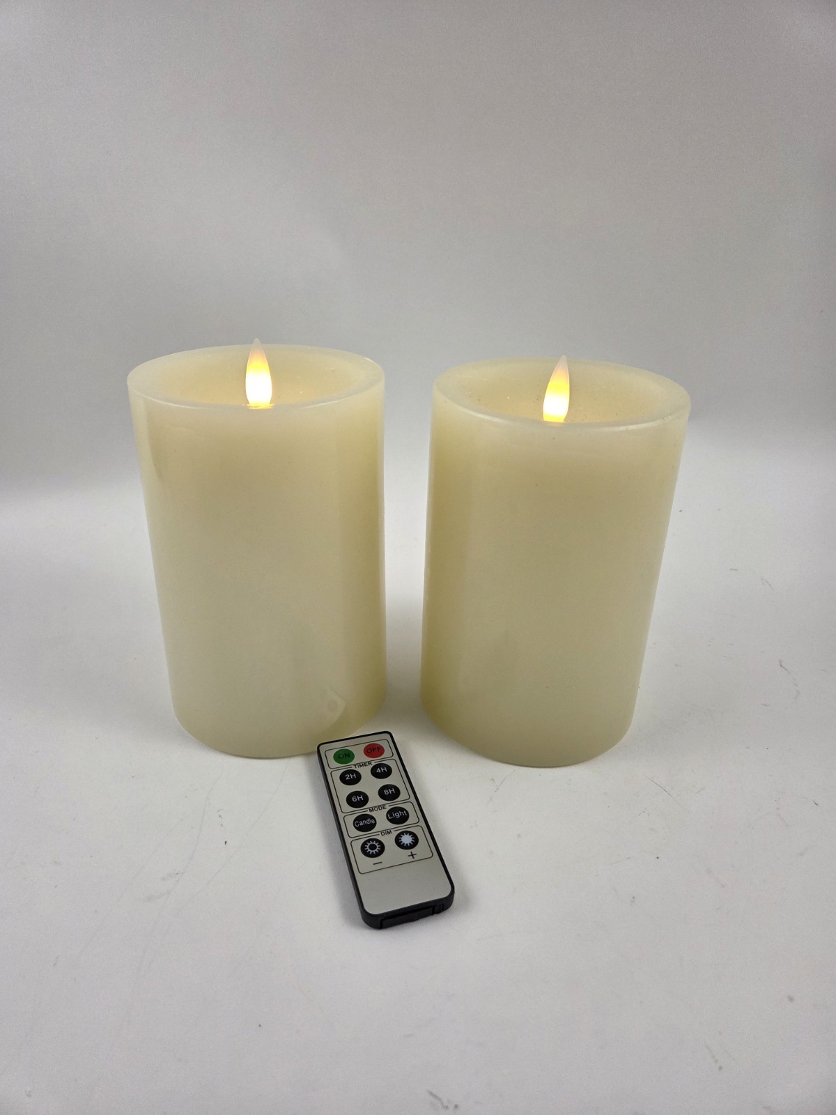 Set of 2 4″ x 6″ Candle Light Wax Candles in Ivory by Valerie