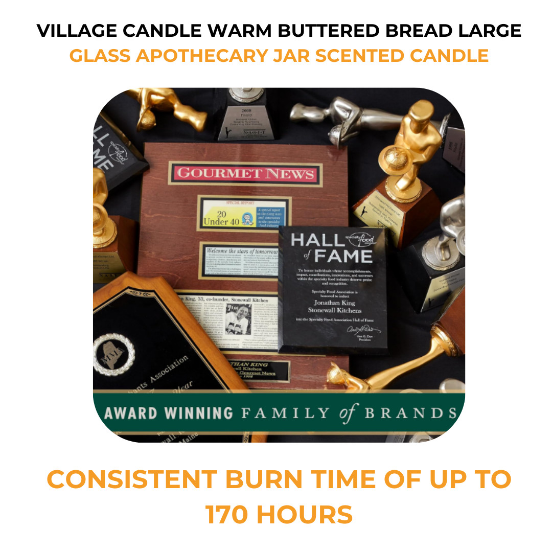 Village Candle Warm Buttered Bread 21.25 oz Large Jar Scented Candle Brown