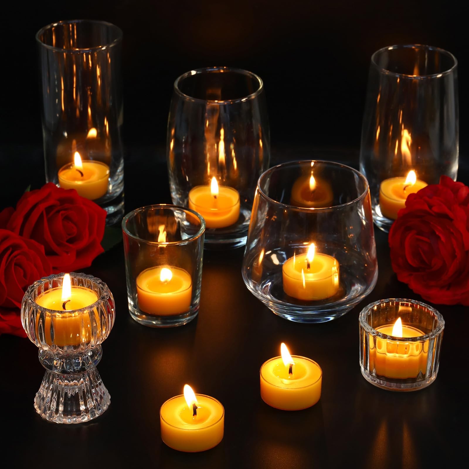 48 Packs Beeswax Tealight Candles, 100% Pure Beeswax Candles | 4Hour Extended…