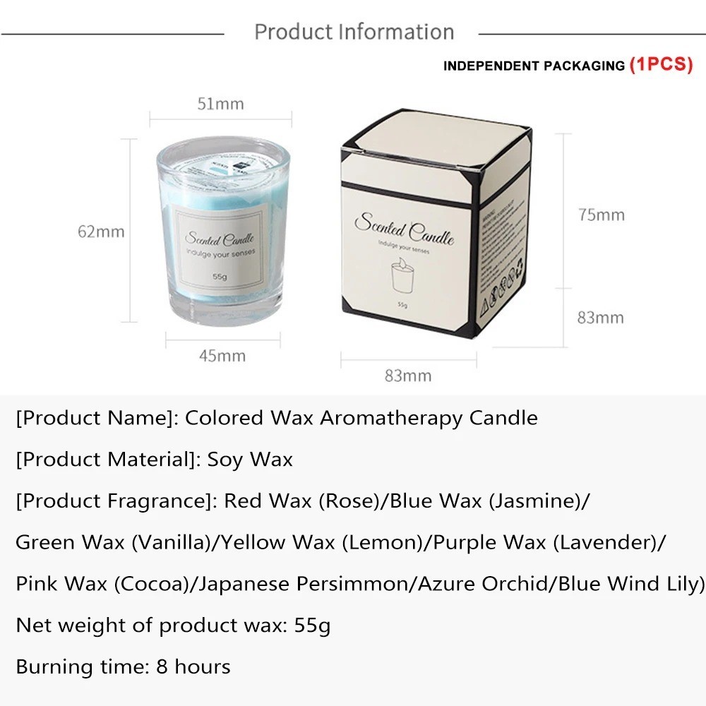 Soy Wax Scented Candle Gift Box Comes With Premium Glass Cup Aromatherapy