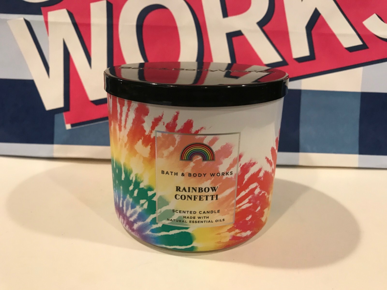 Bath & Body Works RAINBOW CONFETTI 3 Wick Candle NEW