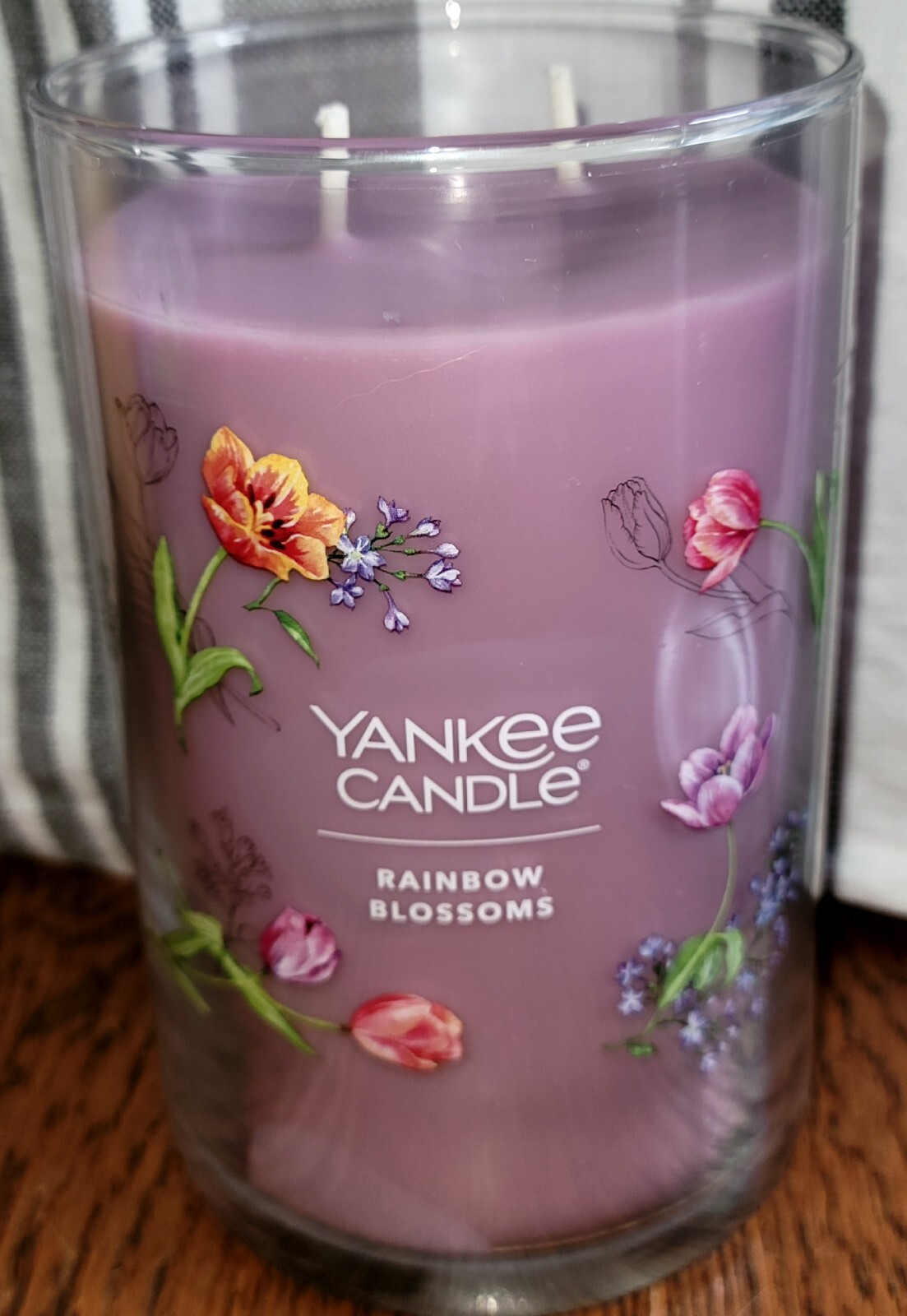Yankee Candle RAINBOW BLOSSOMS 20 oz Two Wick Large Tumbler Candle. NEW