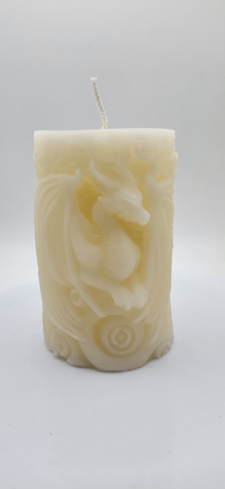 Lily Scented Large Dragon Beeswax Pillar Candle-All Natural
