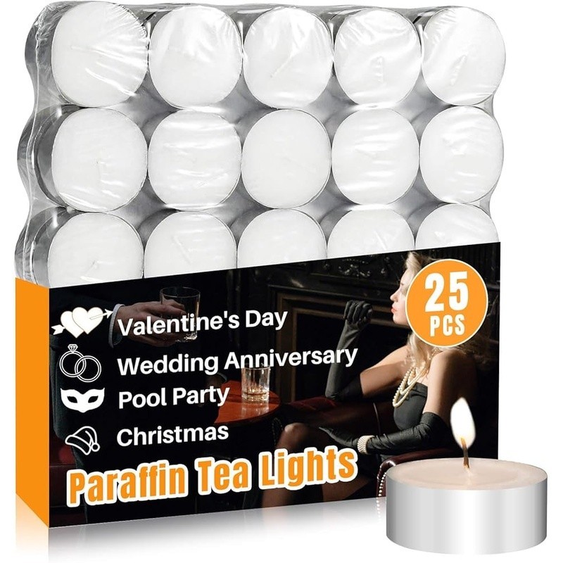 Tea Light Candles Odourless Long Burning Party Decorations Indoor Outdoor