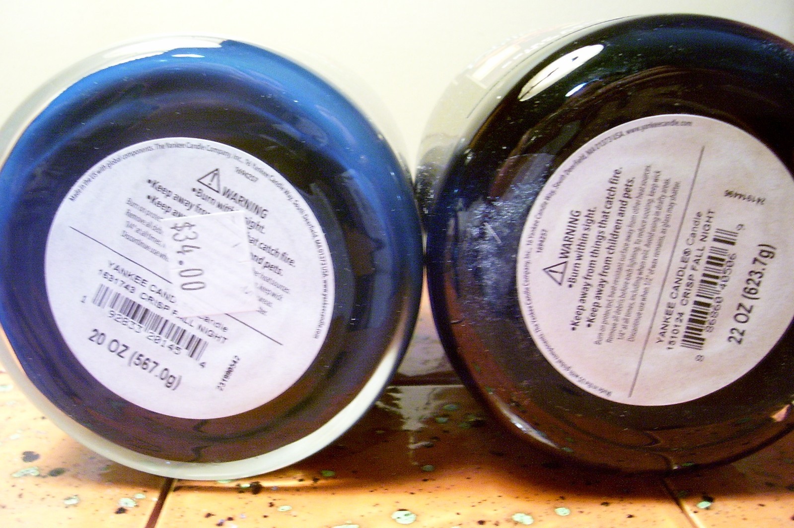 yankee candle 22oz + 20oz JARS CRISP FALL NIGHT + 1 TART