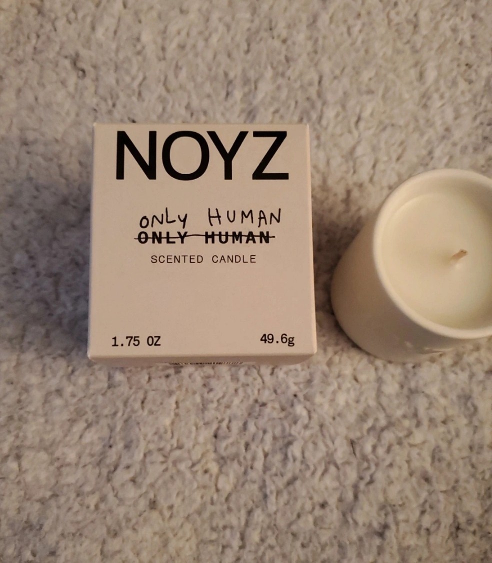 NOYZ Only Human Scented Candle White Mini Jar Single Wick 1.75 oz