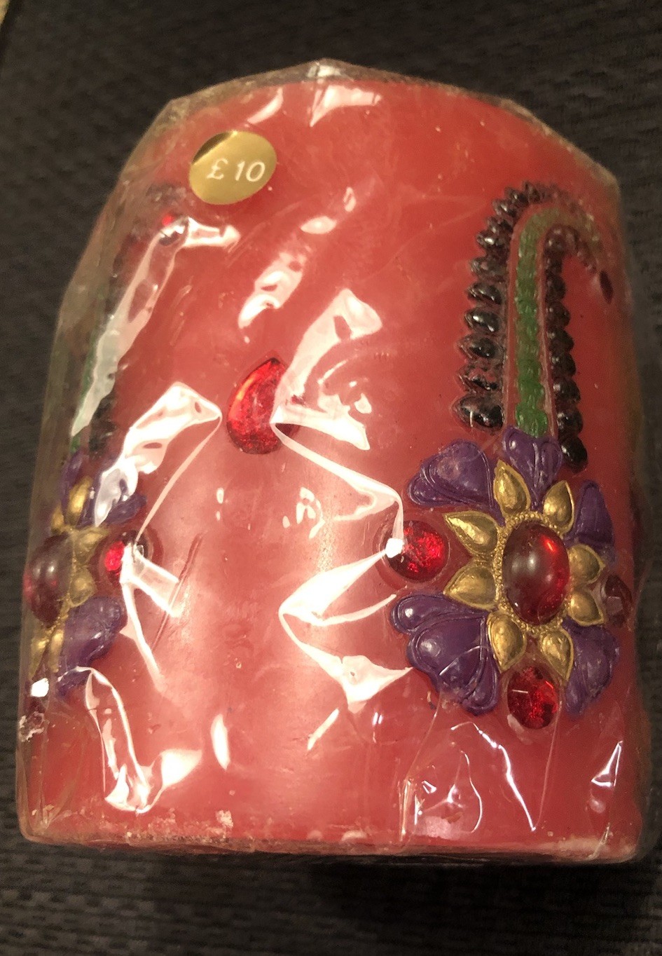 Mughal Jewel Candle Pillar Rare Opulent Vintage Decorative Bejeweled India