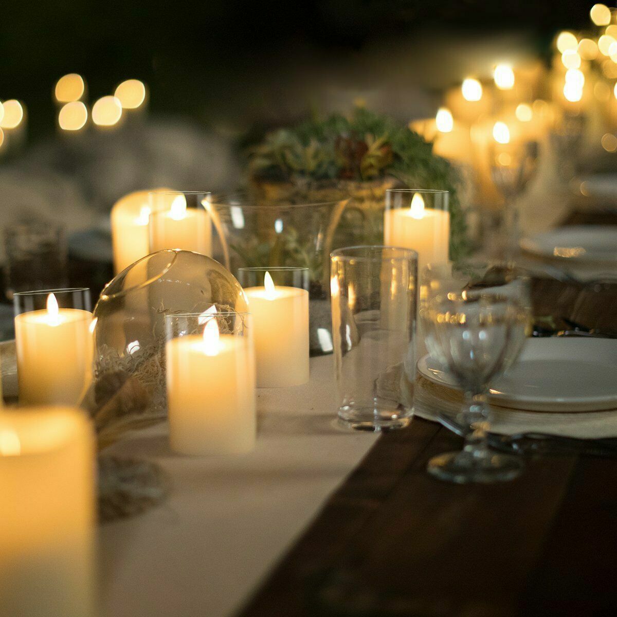 3Pcs Multi-Color Flameless LED Glass Candles Battery Remote Valentines Day Decor