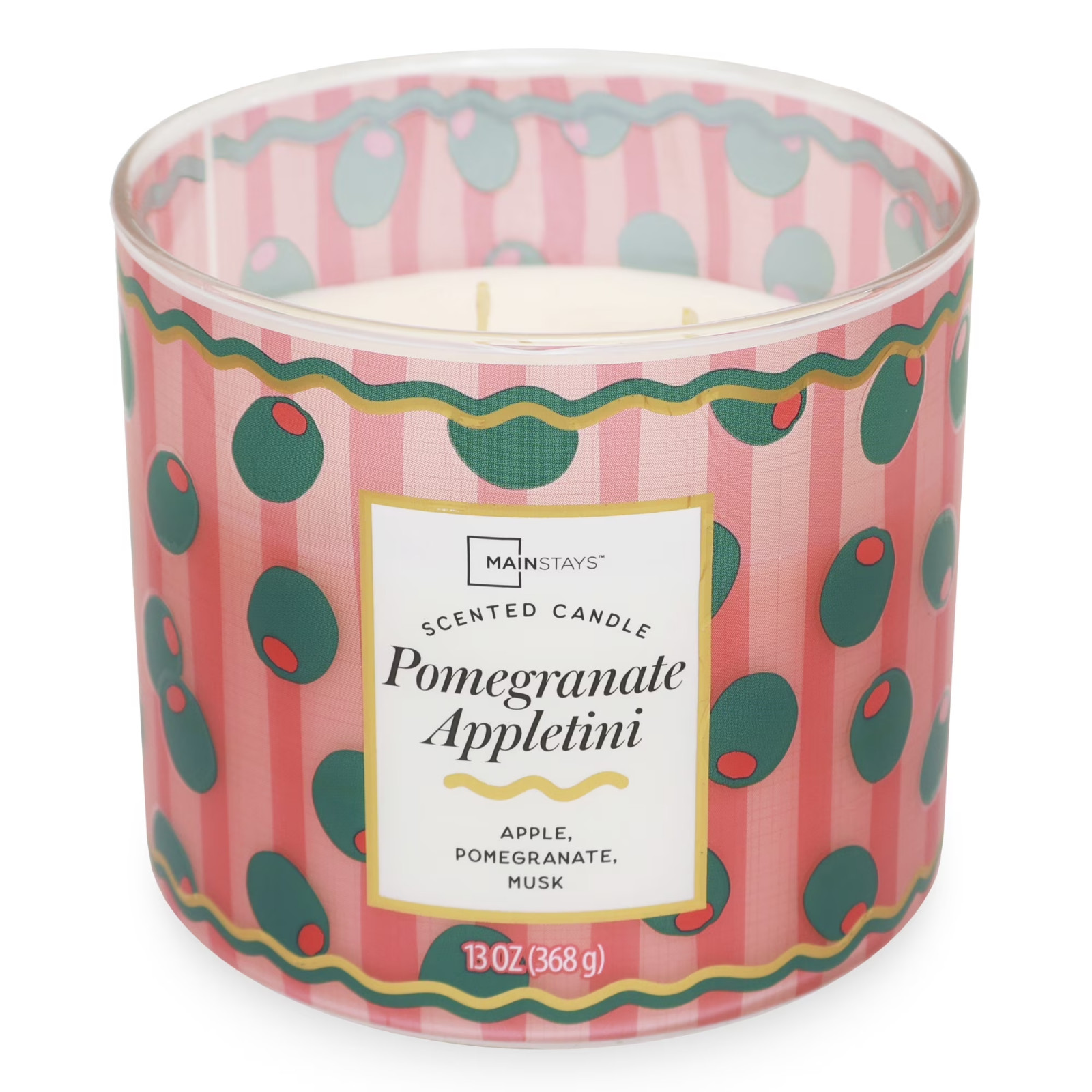 3-Wick Pomegranate Appletini Scented Candle, 13 oz Free Shipping in 2 Days…