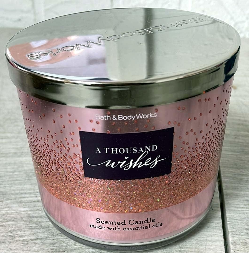 Candle 3 Wick Floral Scent 14.5 oz Pink Jar All Season